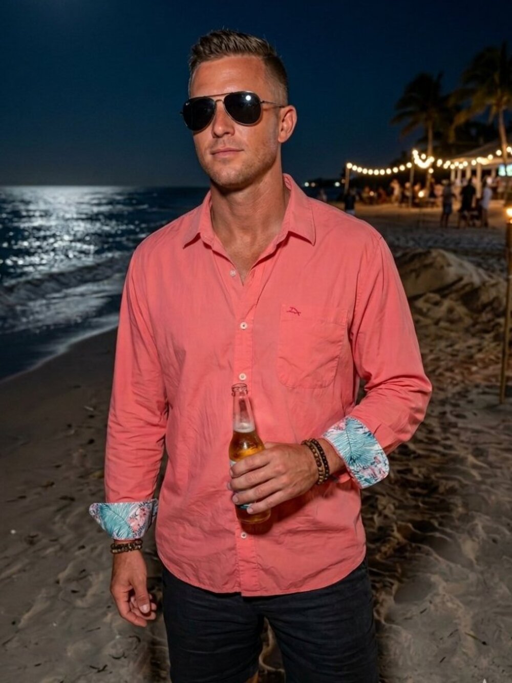 Tommy Bahama Men's Long Sleeve Shirt XL Pink Salmon